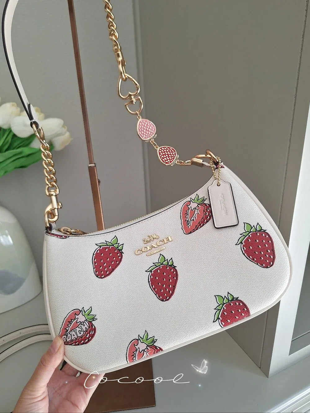 NWT Coach Teri Shoulder Bag CAL62 Strawberry Print ® Cute Chic Summer Bag - Picture 7 of 13